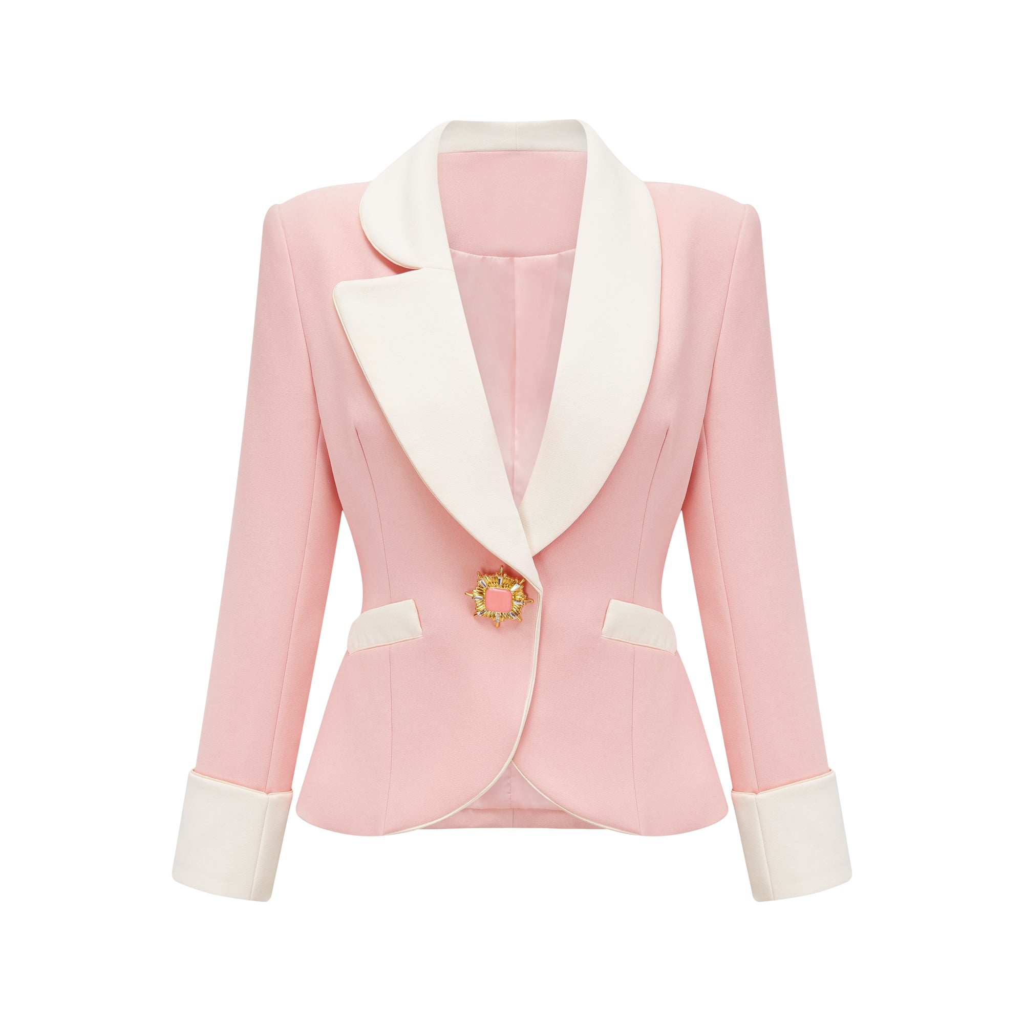 Claretta Colour-Block Blazer & Pants Matching Set