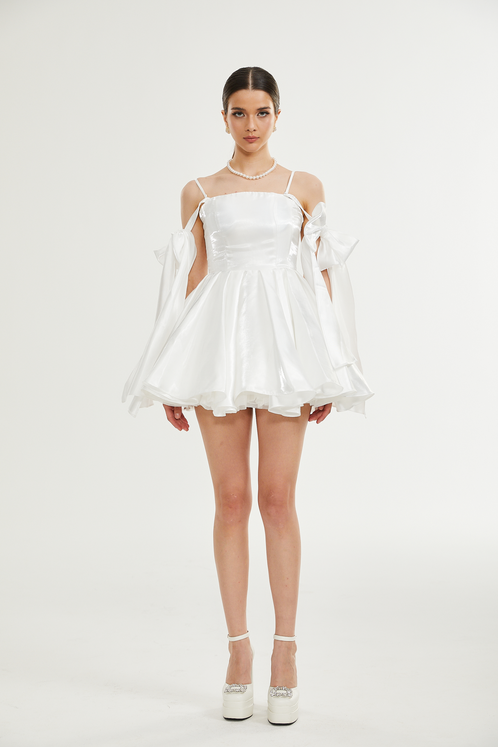 Catiana Bow-Detail Flared Dress