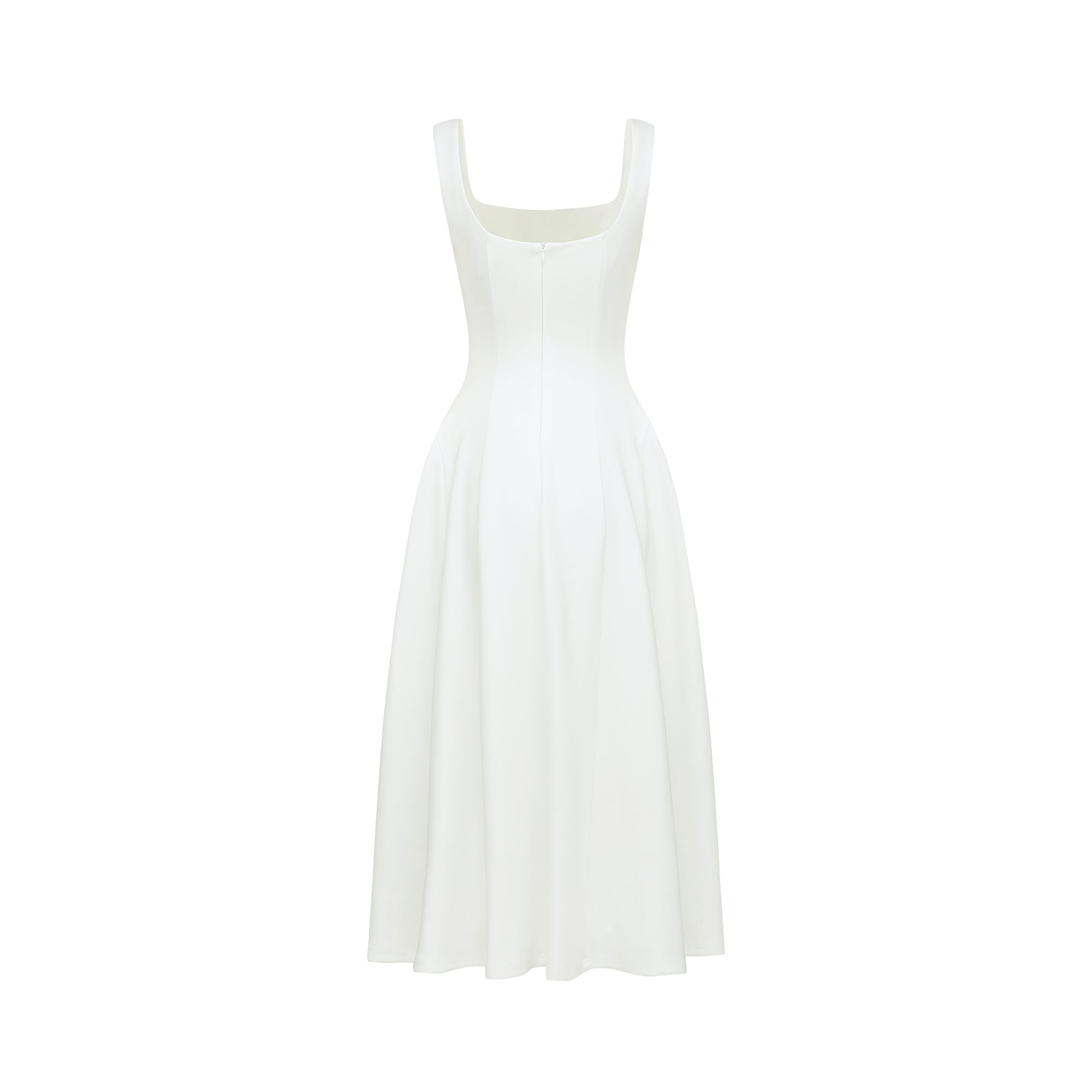 Thala White Pleated Flared Midi Dress