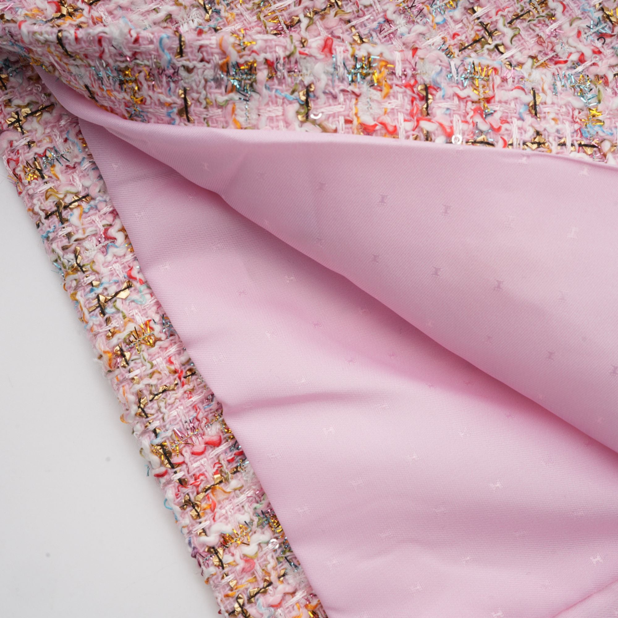 Aoife Pink Embellished Tweed Mini Dress