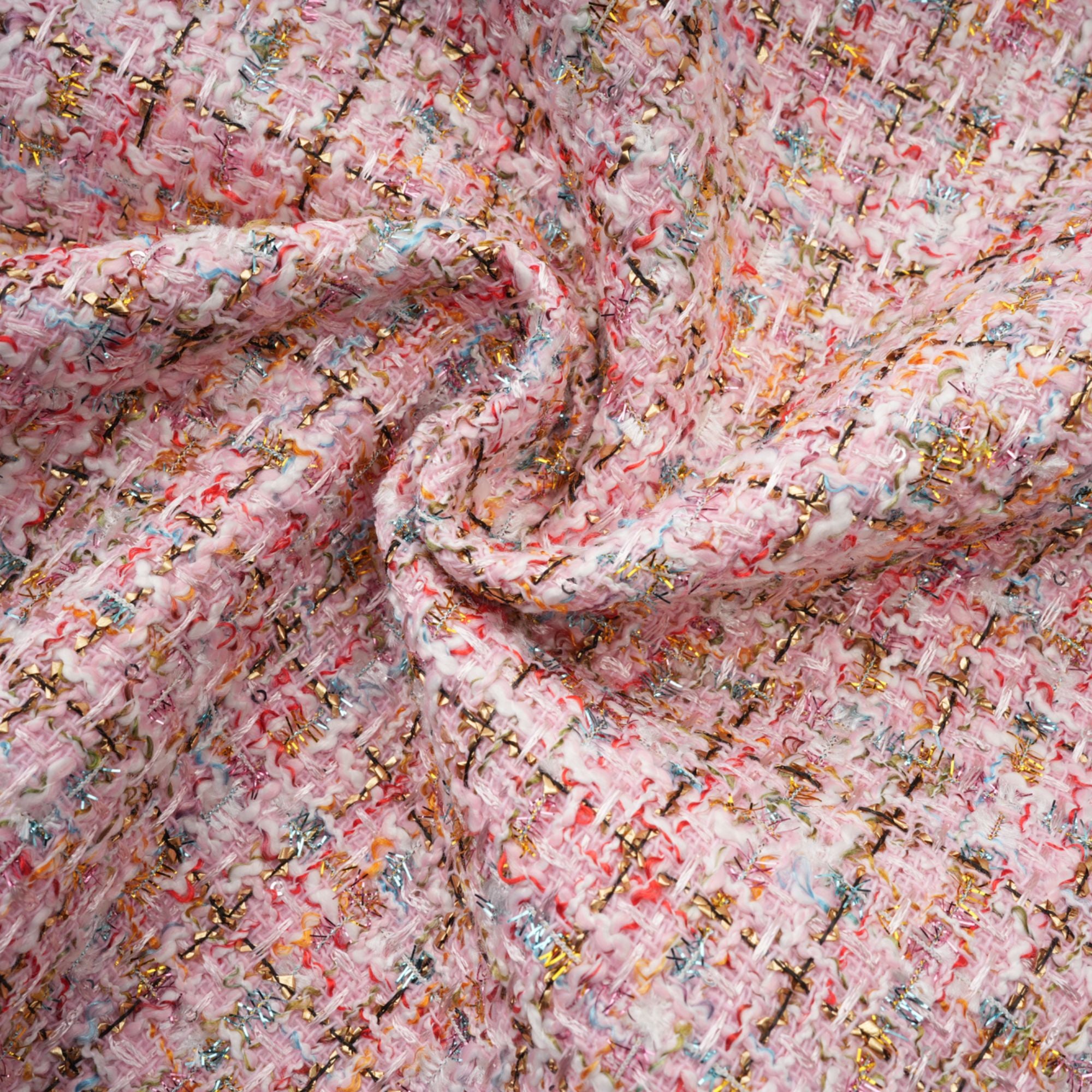 Aoife Pink Embellished Tweed Mini Dress