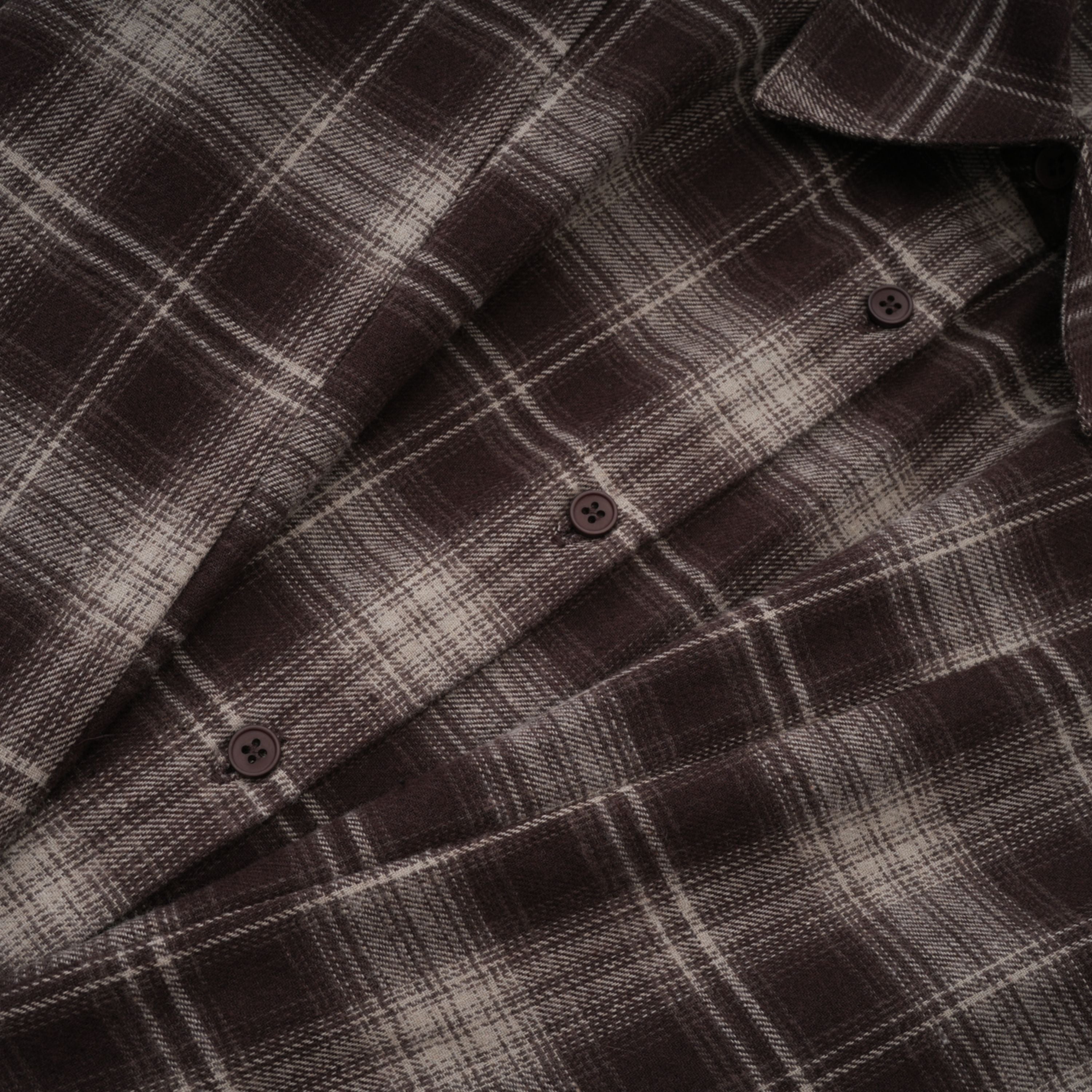 Amber Brown Plaid Tailored Cutout Blouse
