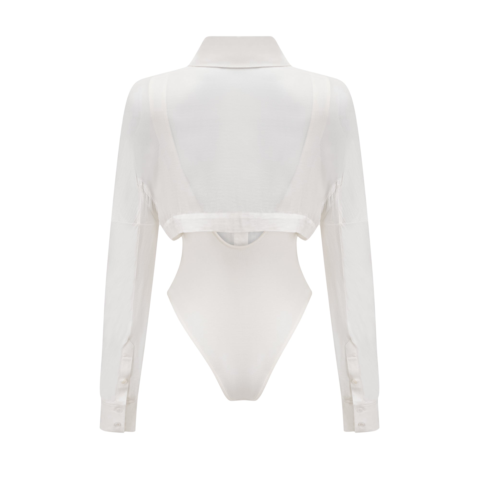 Fleur White Boned-Design Bodysuit