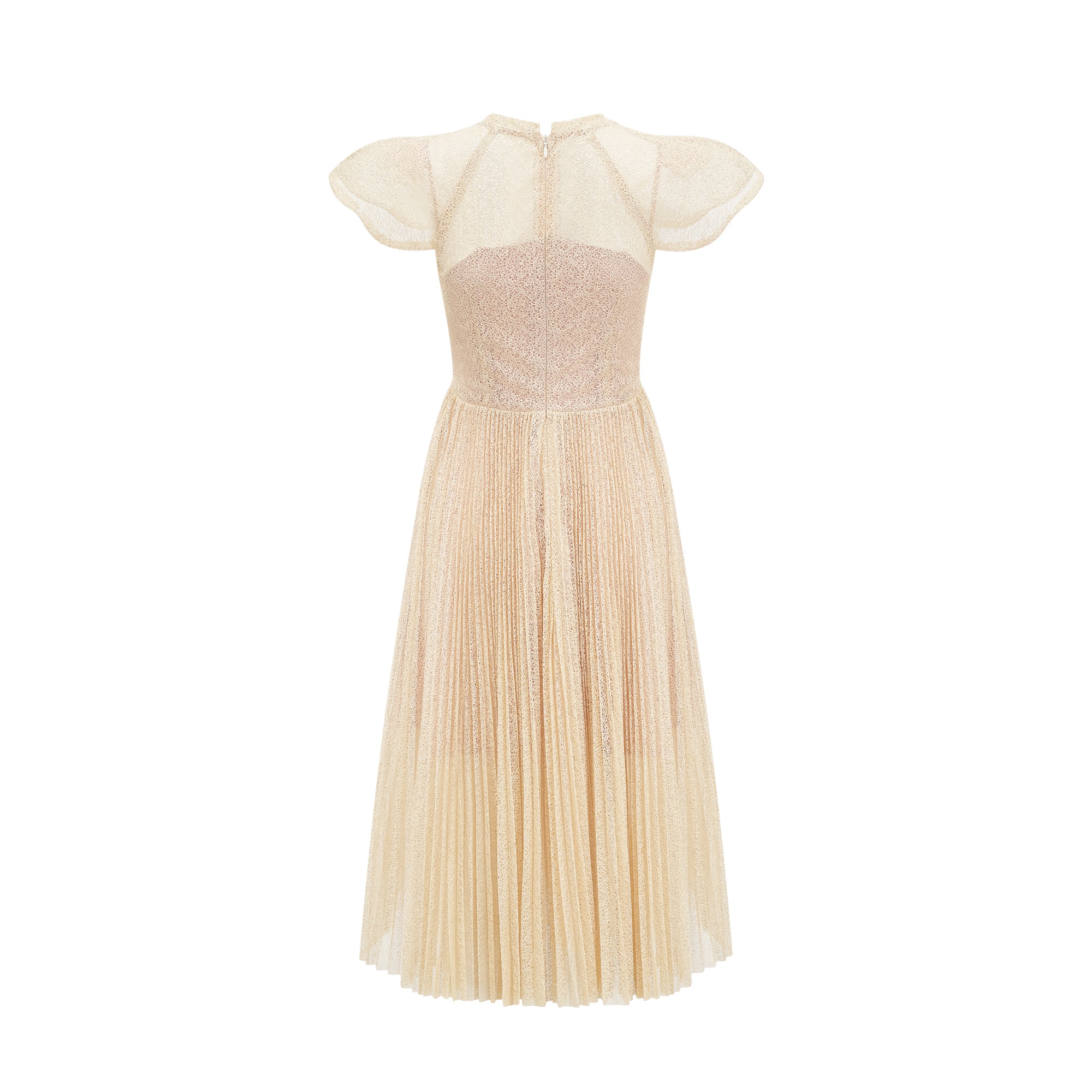 Nerissa Embroidered Pleated Midi Dress