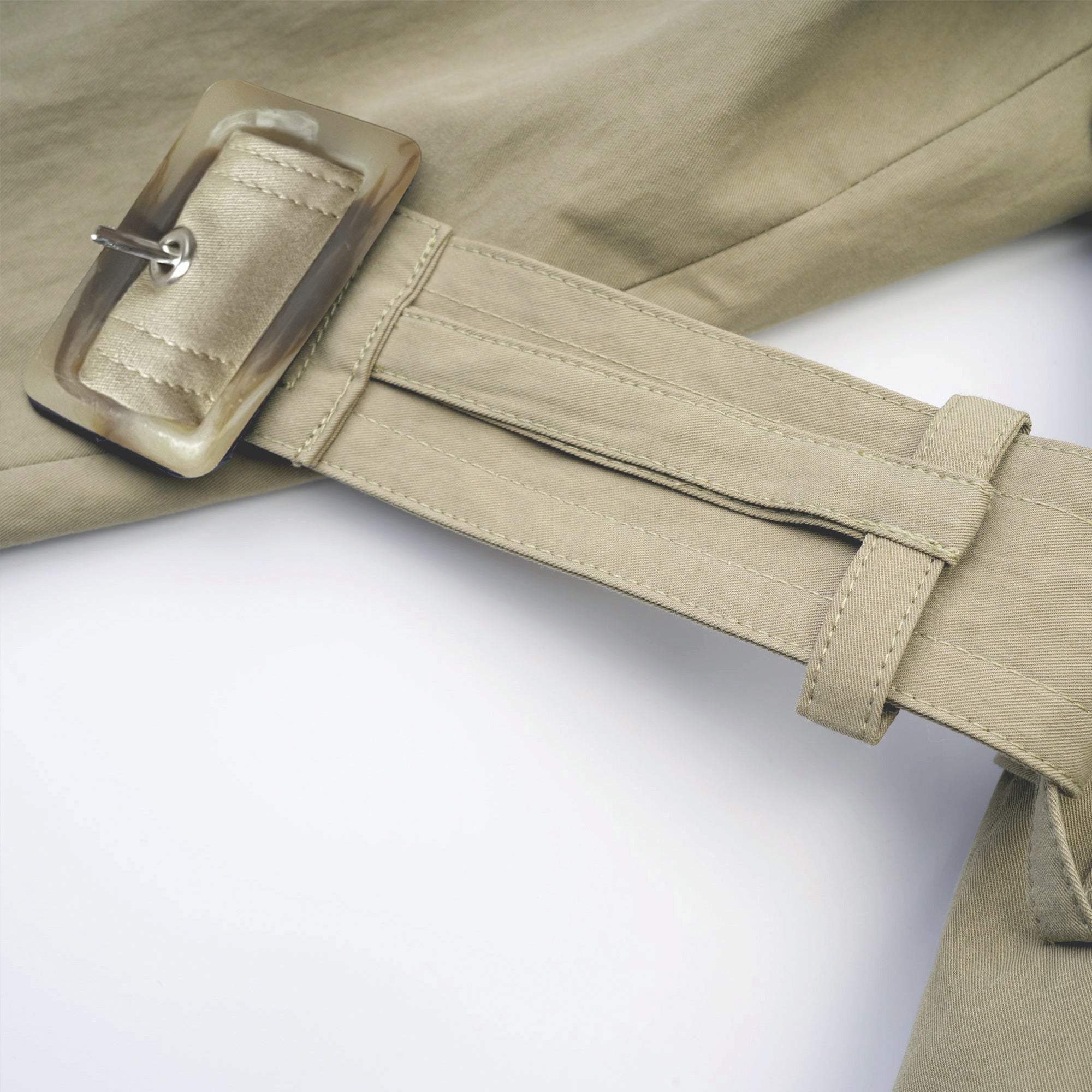Justine belted-waist trench coat