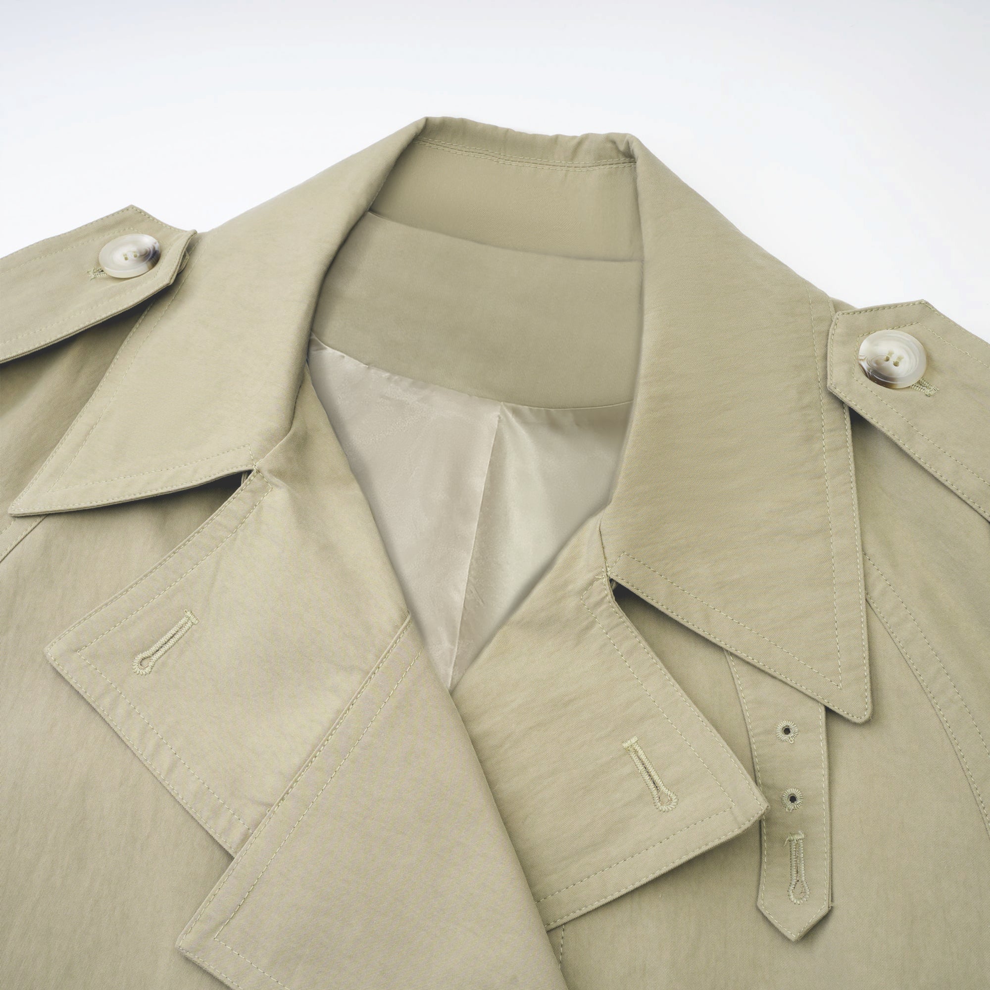 Justine belted-waist trench coat