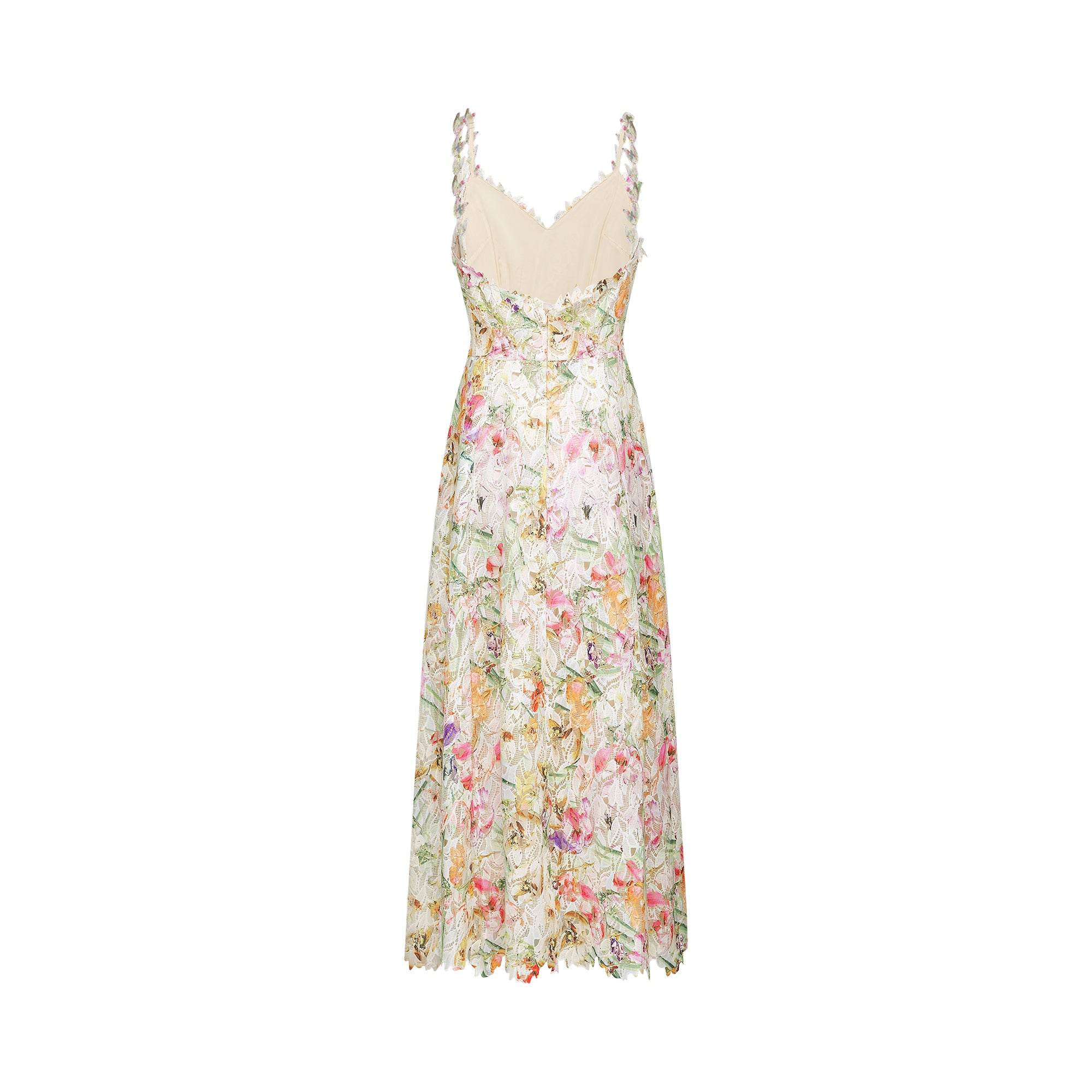 Enora Lace Floral Embroidered Midi Dress