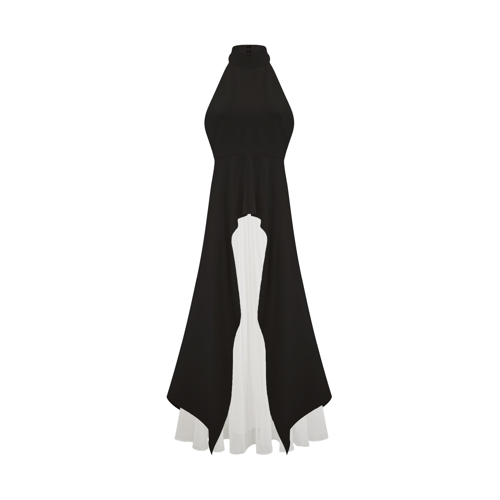 Inés halterneck layered long dress