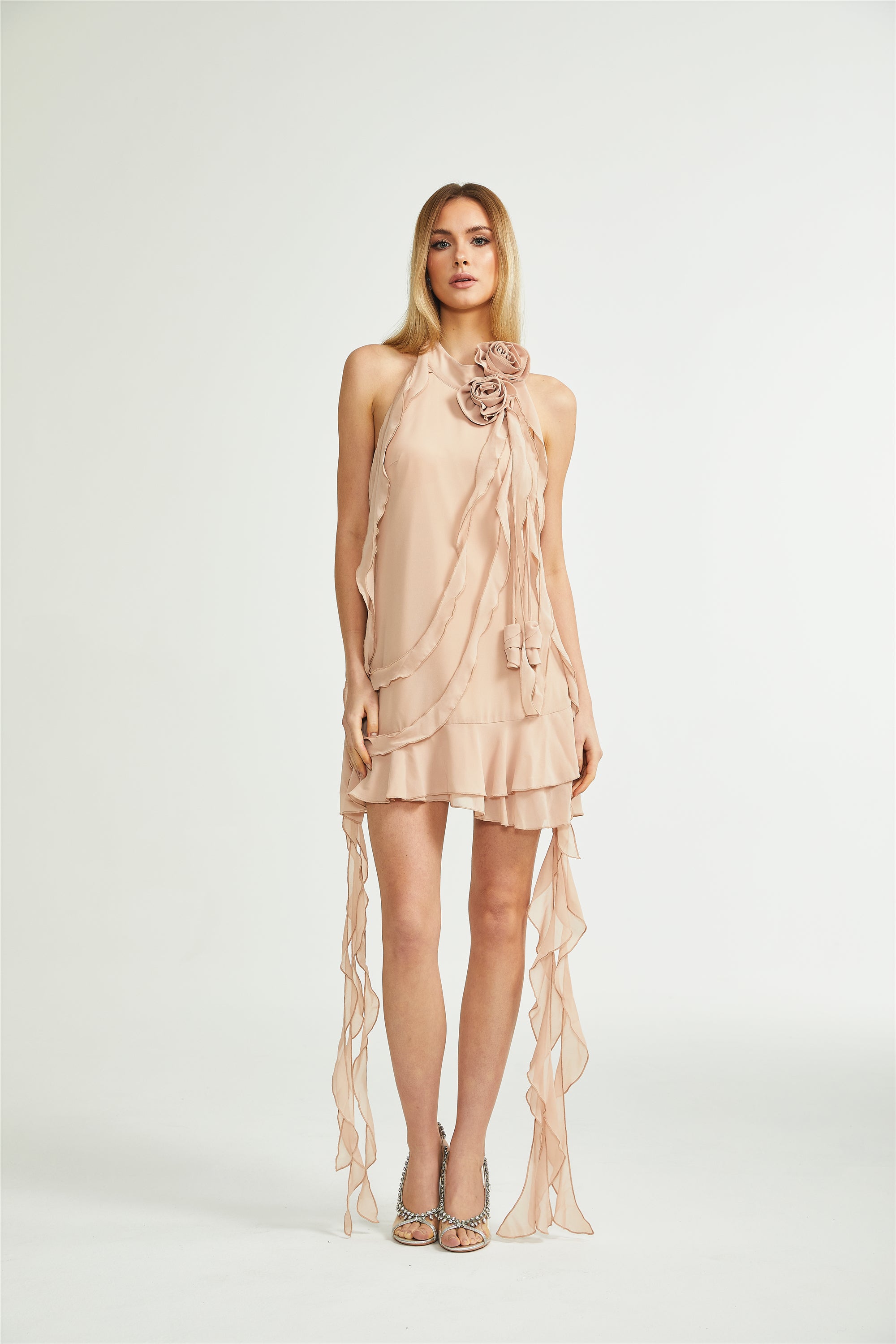 Eloisee Floral Asymmetrical Mini Dress