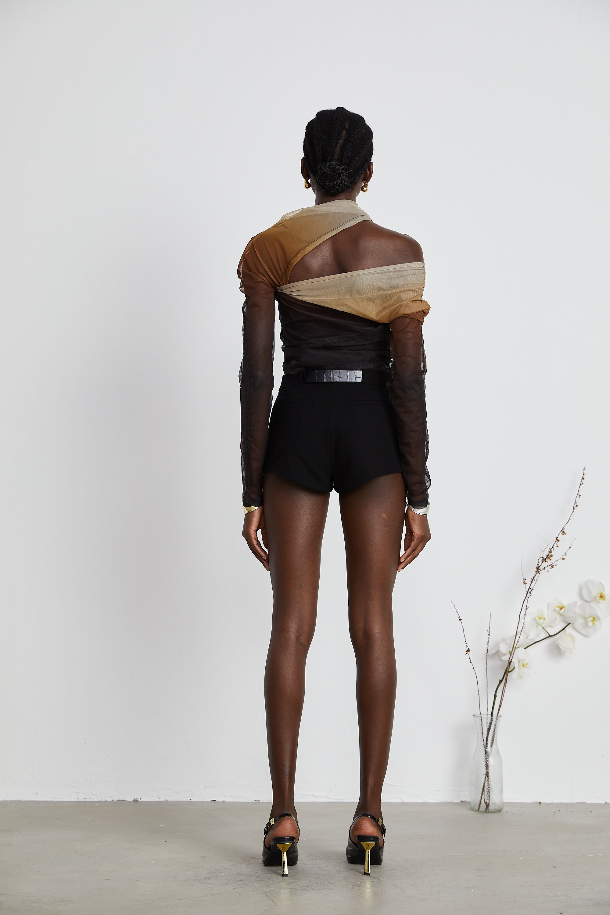 Capucine ruched gradient-effect bodysuit