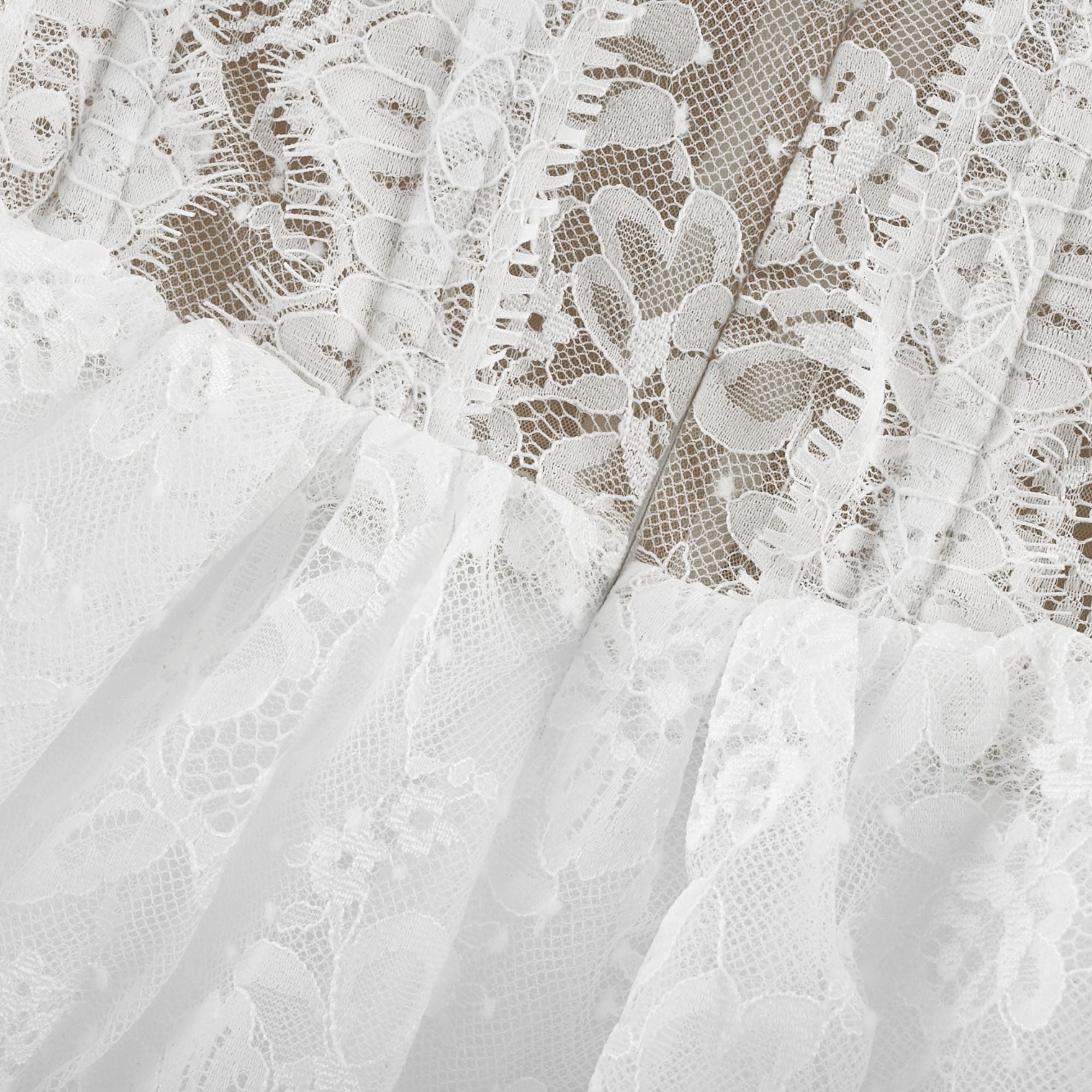 Mélisande White Lace Tiered Maxi Dress