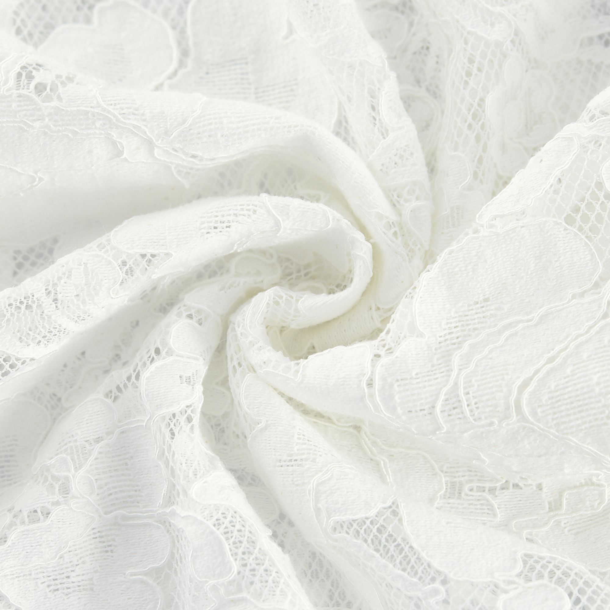 Elodiea White Floral Lace Flared Sleeves Midi Dress