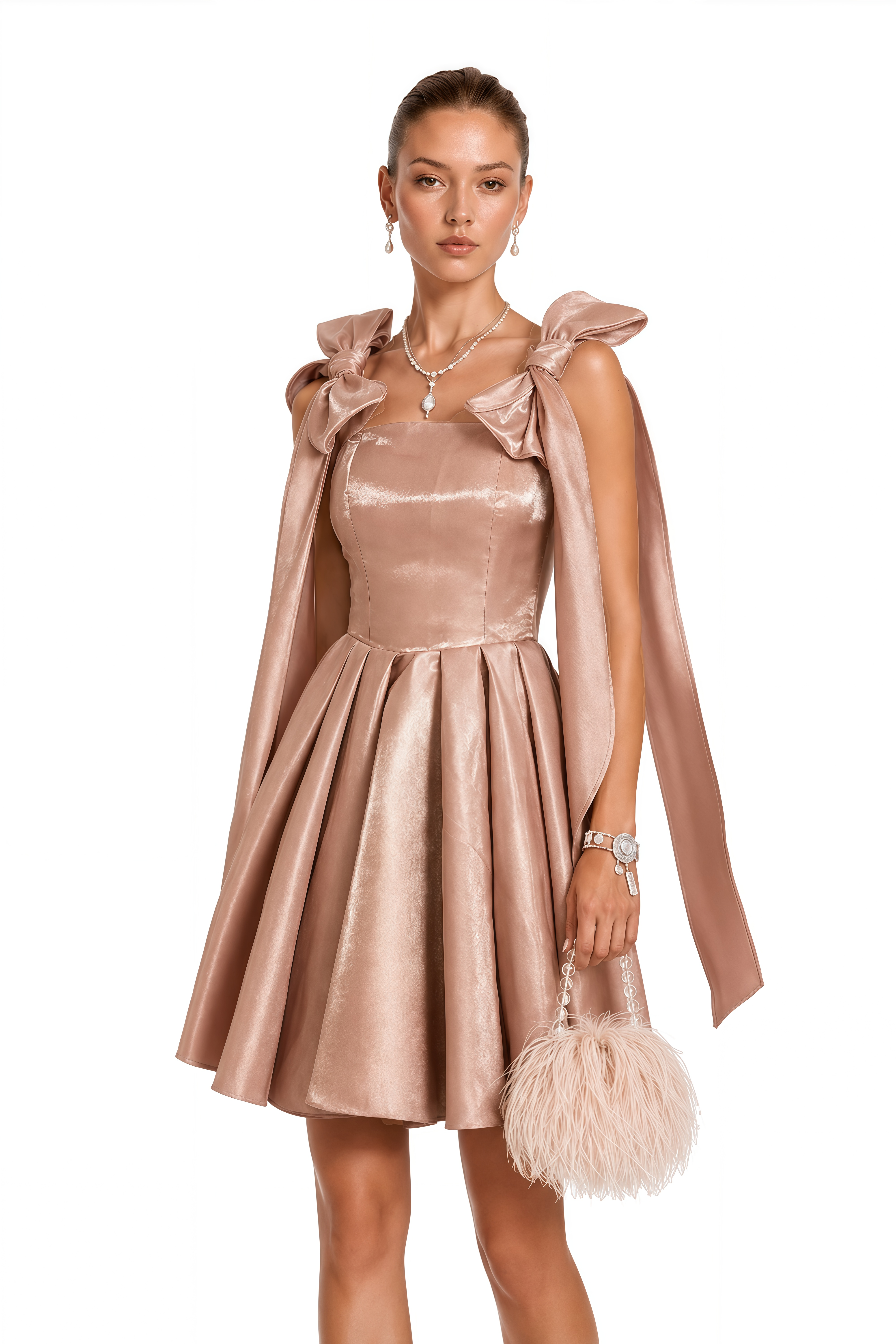 Catiana Bow-Detail Flared Dress