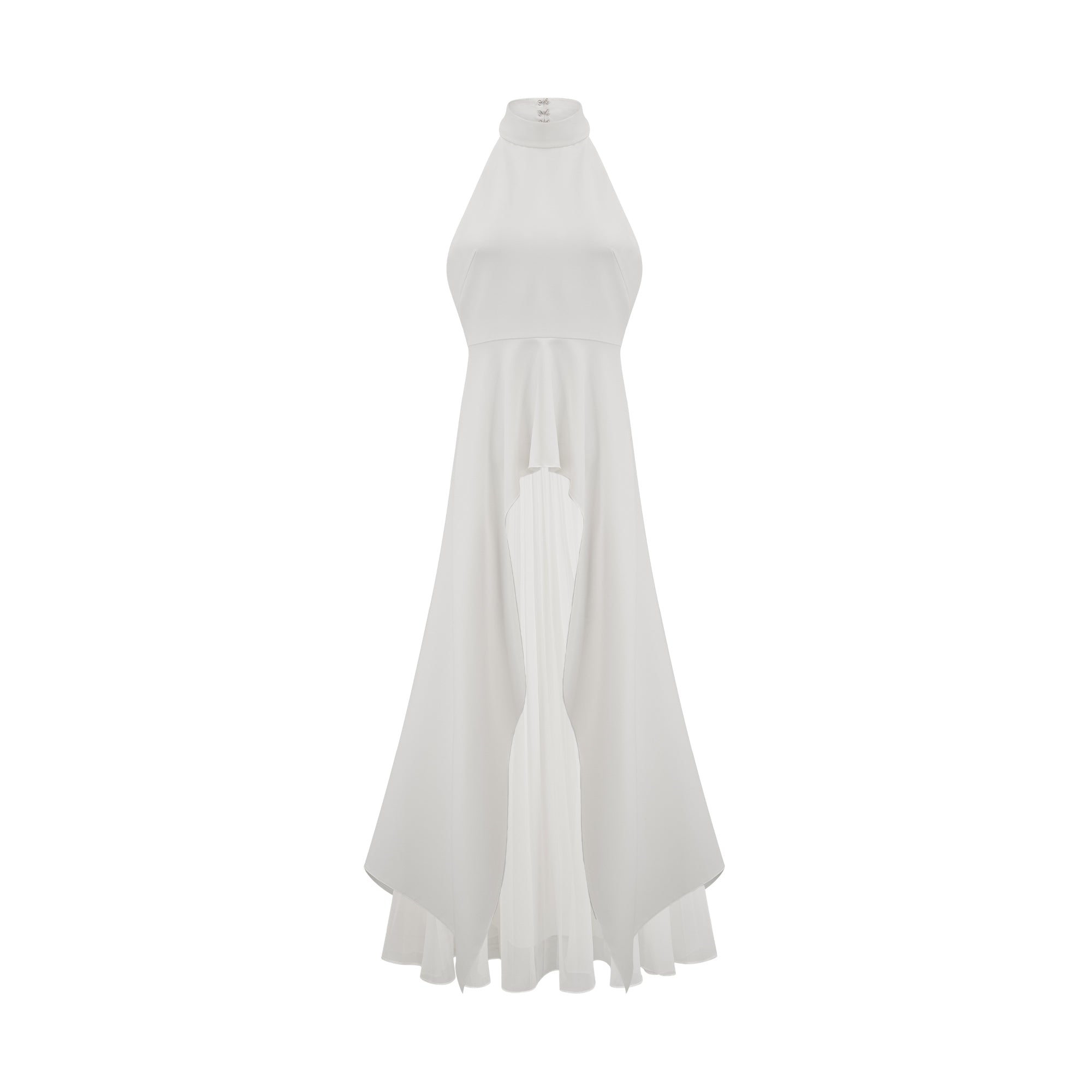 Inés halterneck layered long dress
