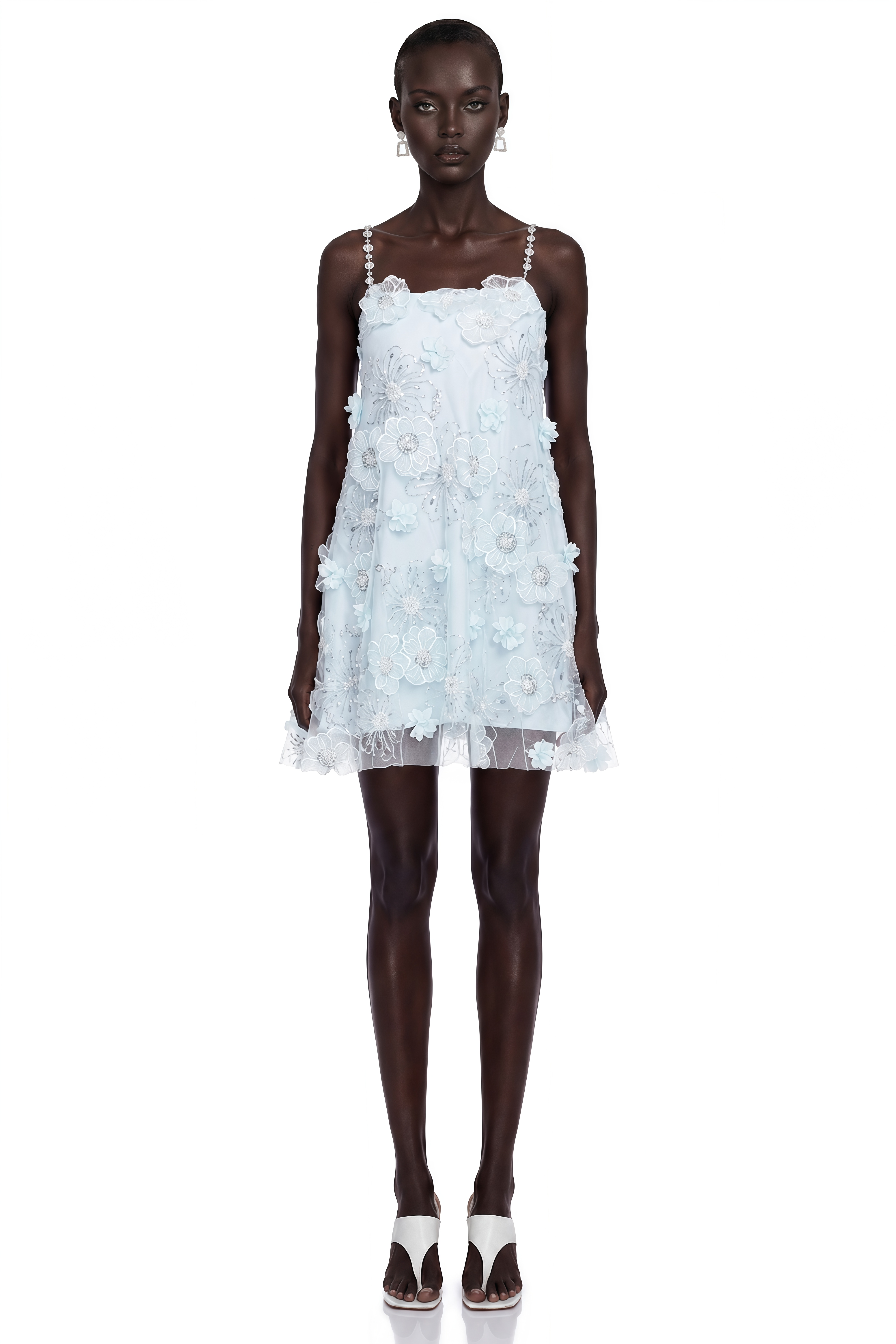 Suzette Crystal-Embellished Floral Mini Dress