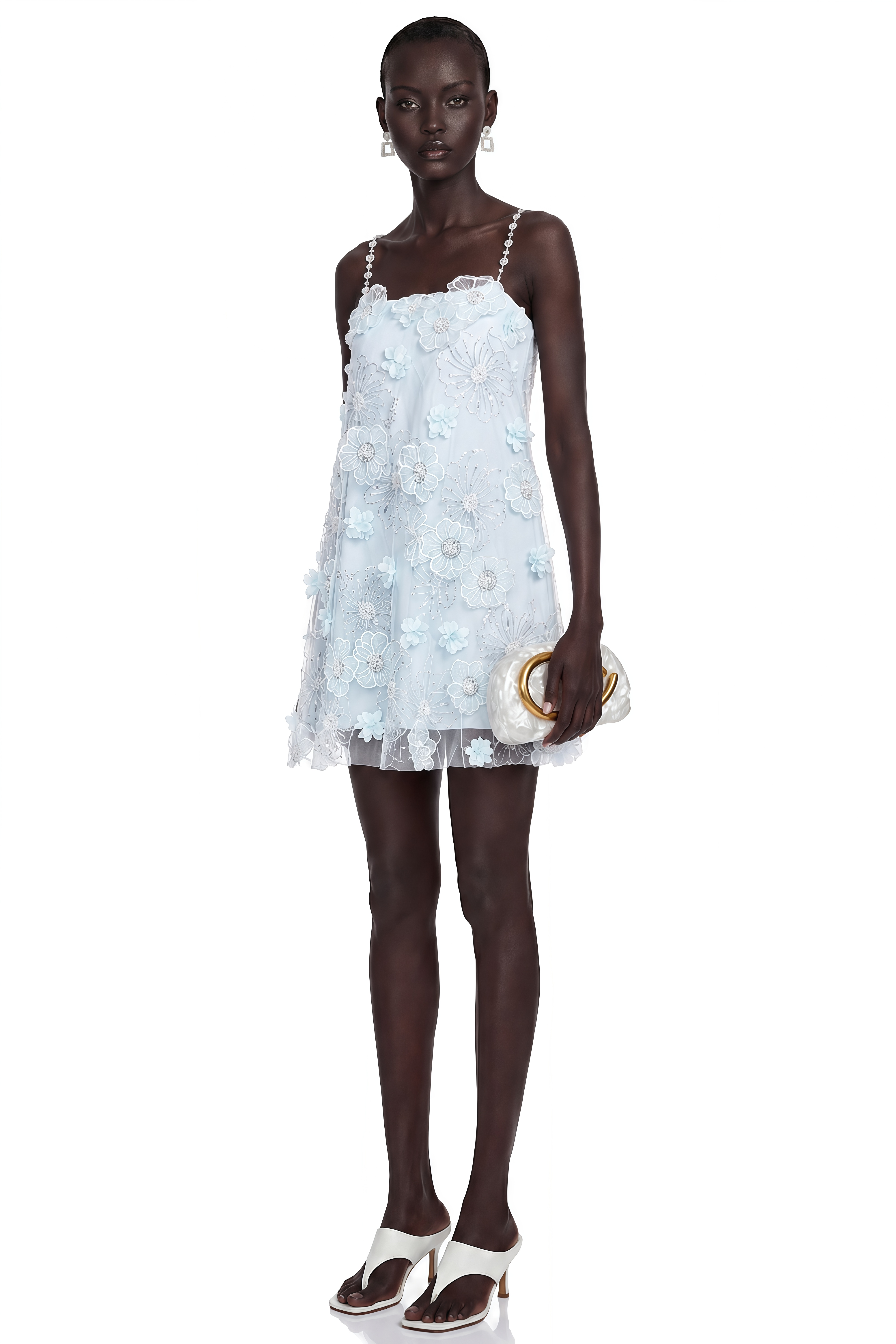Suzette Crystal-Embellished Floral Mini Dress