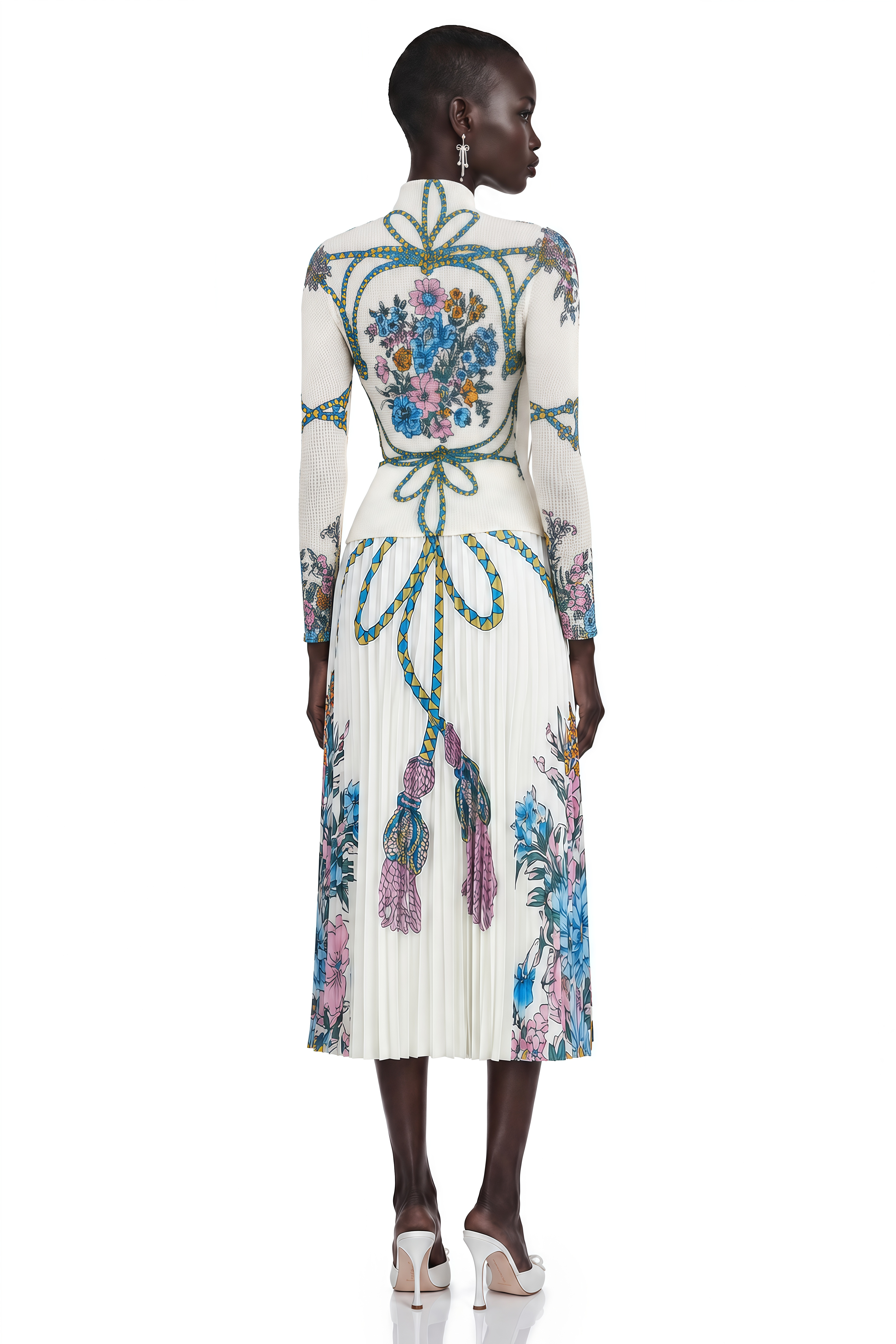 Huguette Pattern-Print Top & Skirt Matching Set