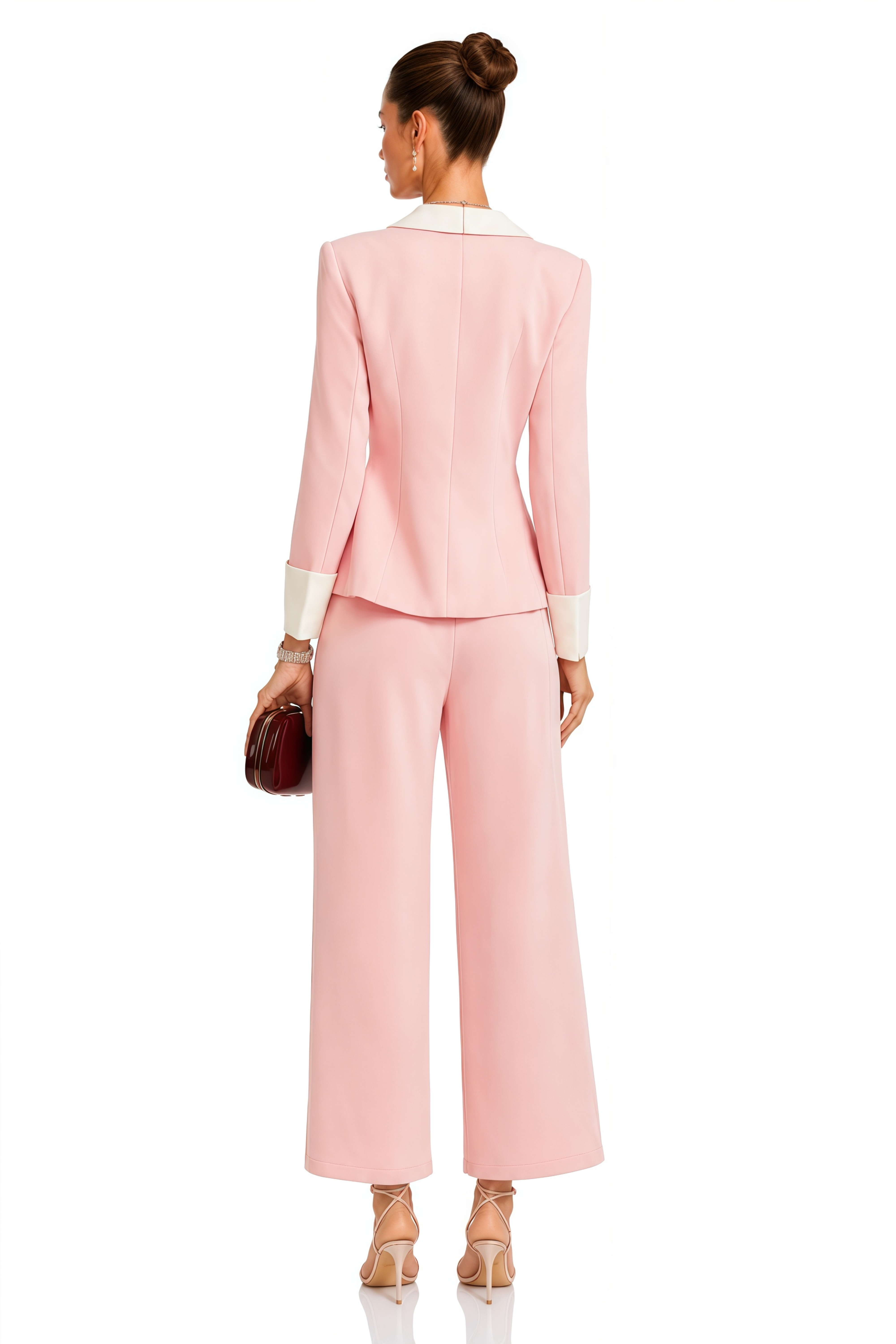 Claretta Colour-Block Blazer & Pants Matching Set