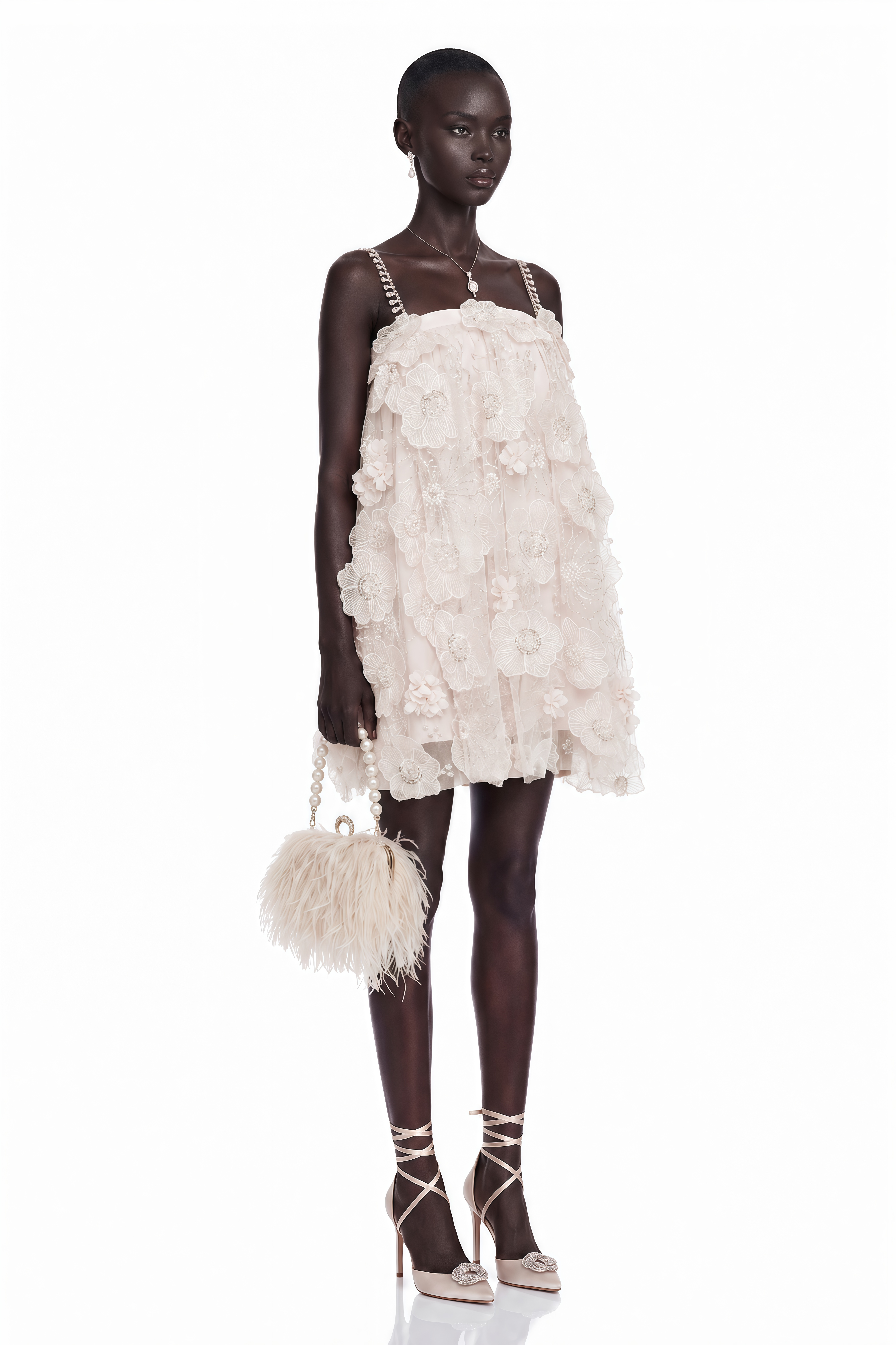 Valérie Crystal-Embellished Floral Mini Dress