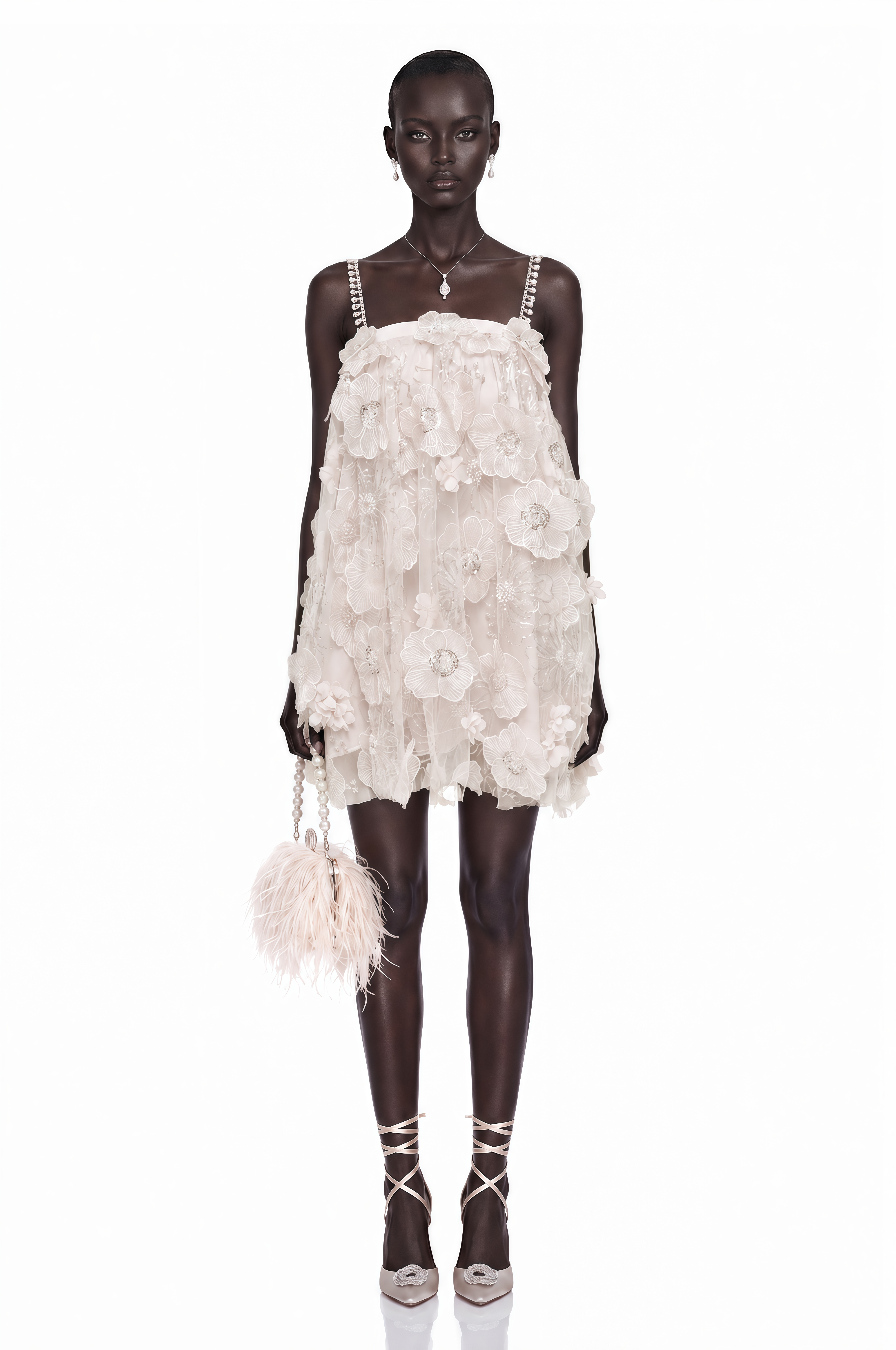Valérie Crystal-Embellished Floral Mini Dress