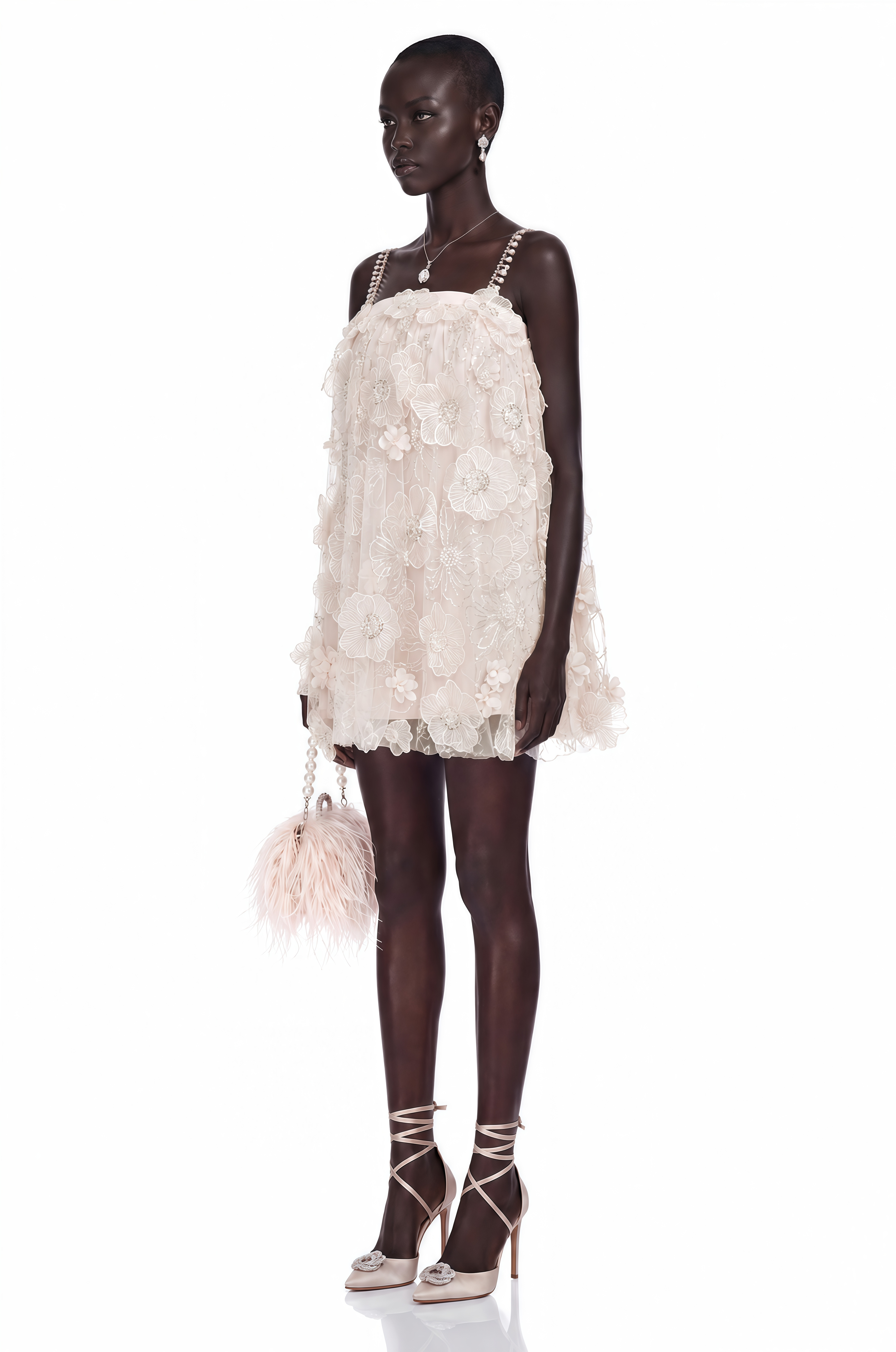 Valérie Crystal-Embellished Floral Mini Dress