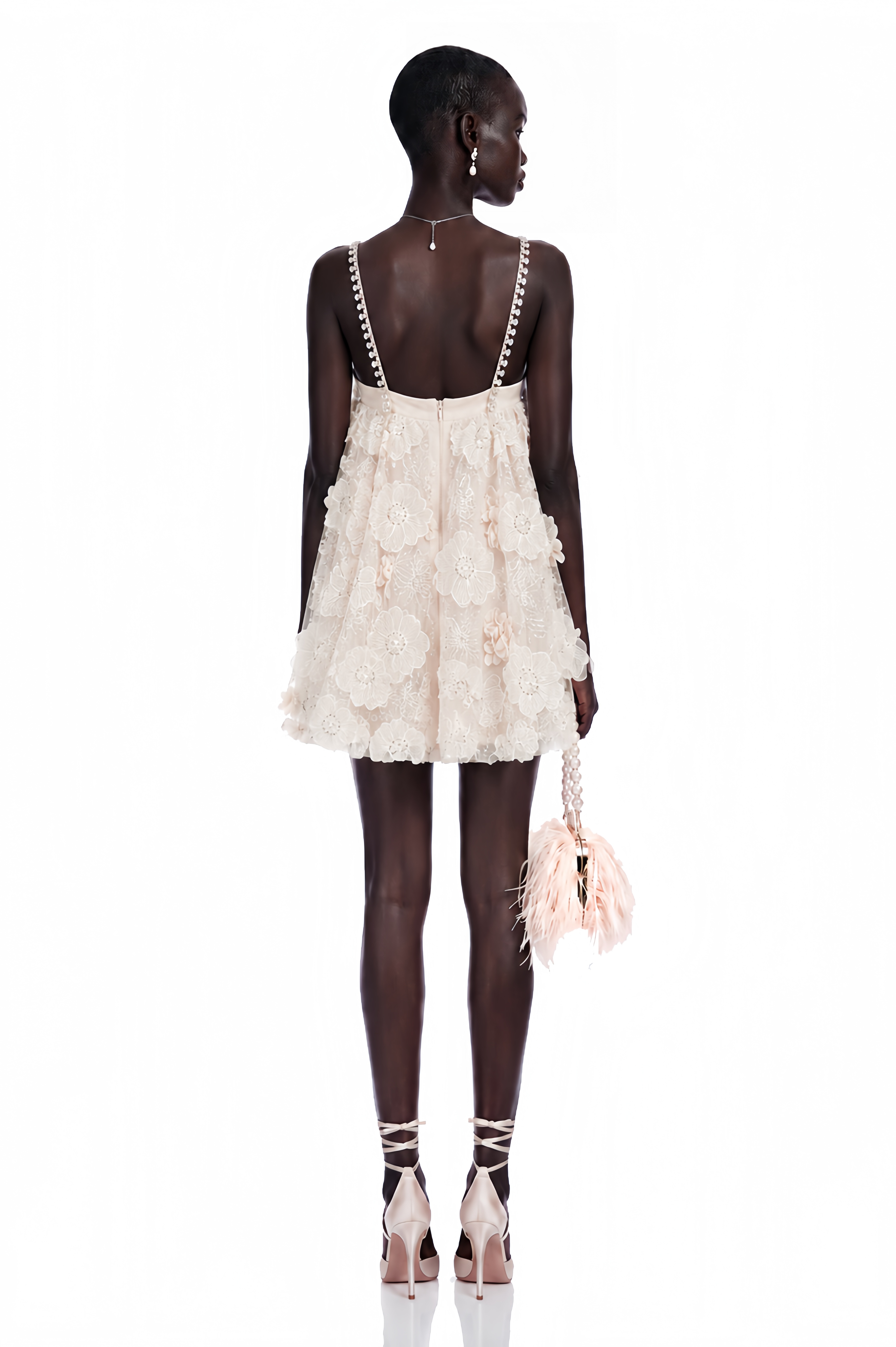 Valérie Crystal-Embellished Floral Mini Dress