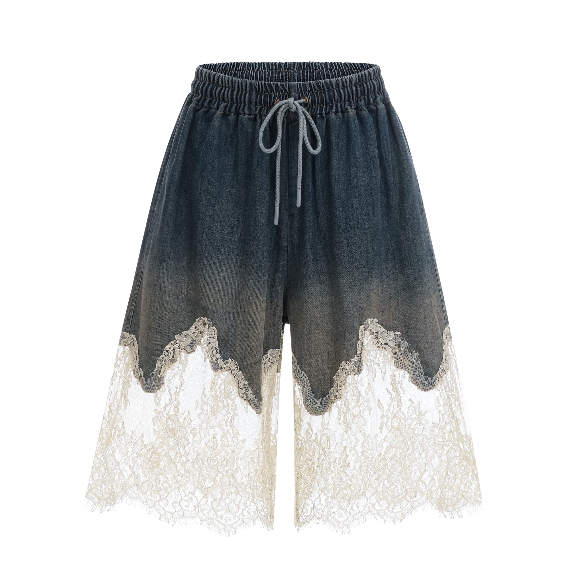 Blue denim camisole and matching skirt with delicate cream lace overlays