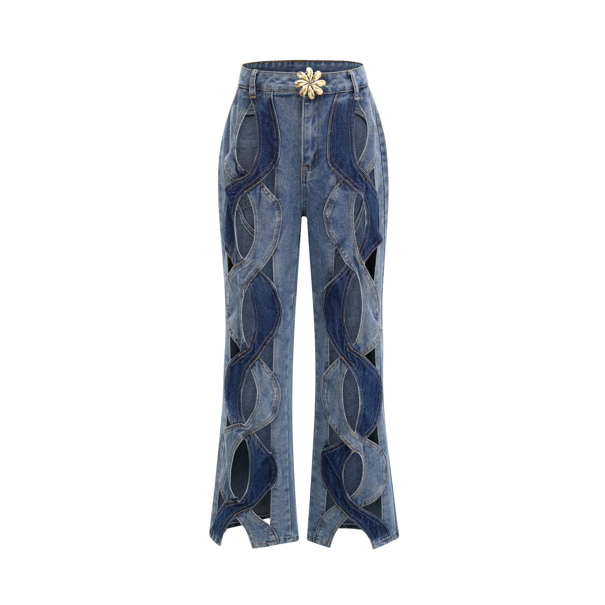 Blanche high-waist cut-out jeans