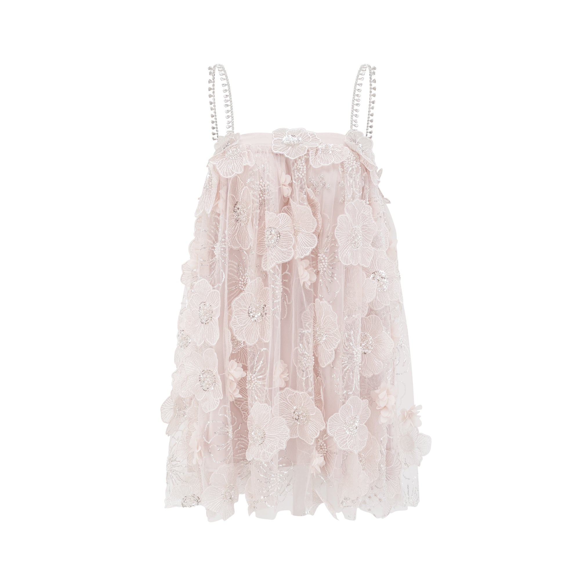 Valérie Crystal-Embellished Floral Mini Dress
