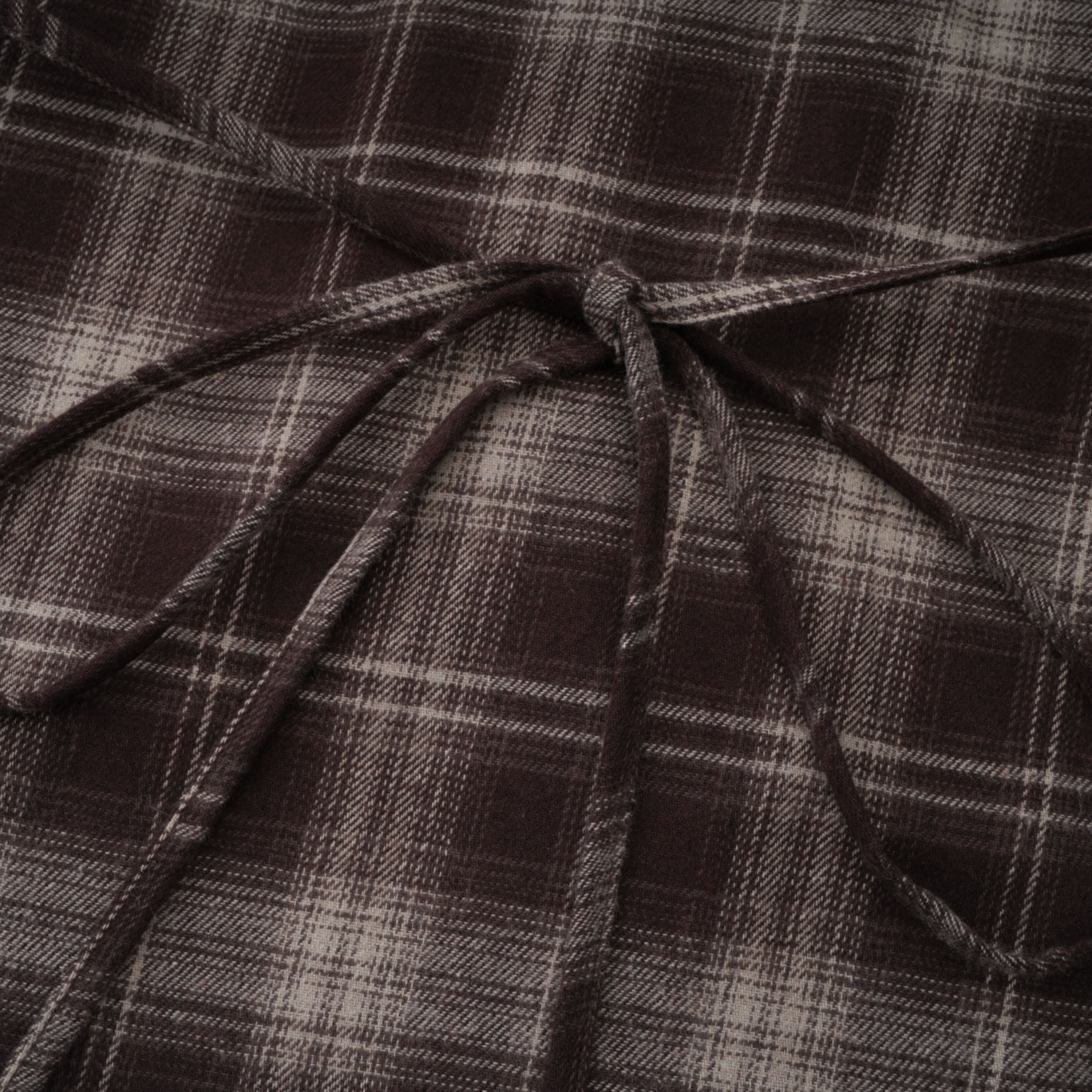 Amber Brown Plaid Tailored Cutout Blouse