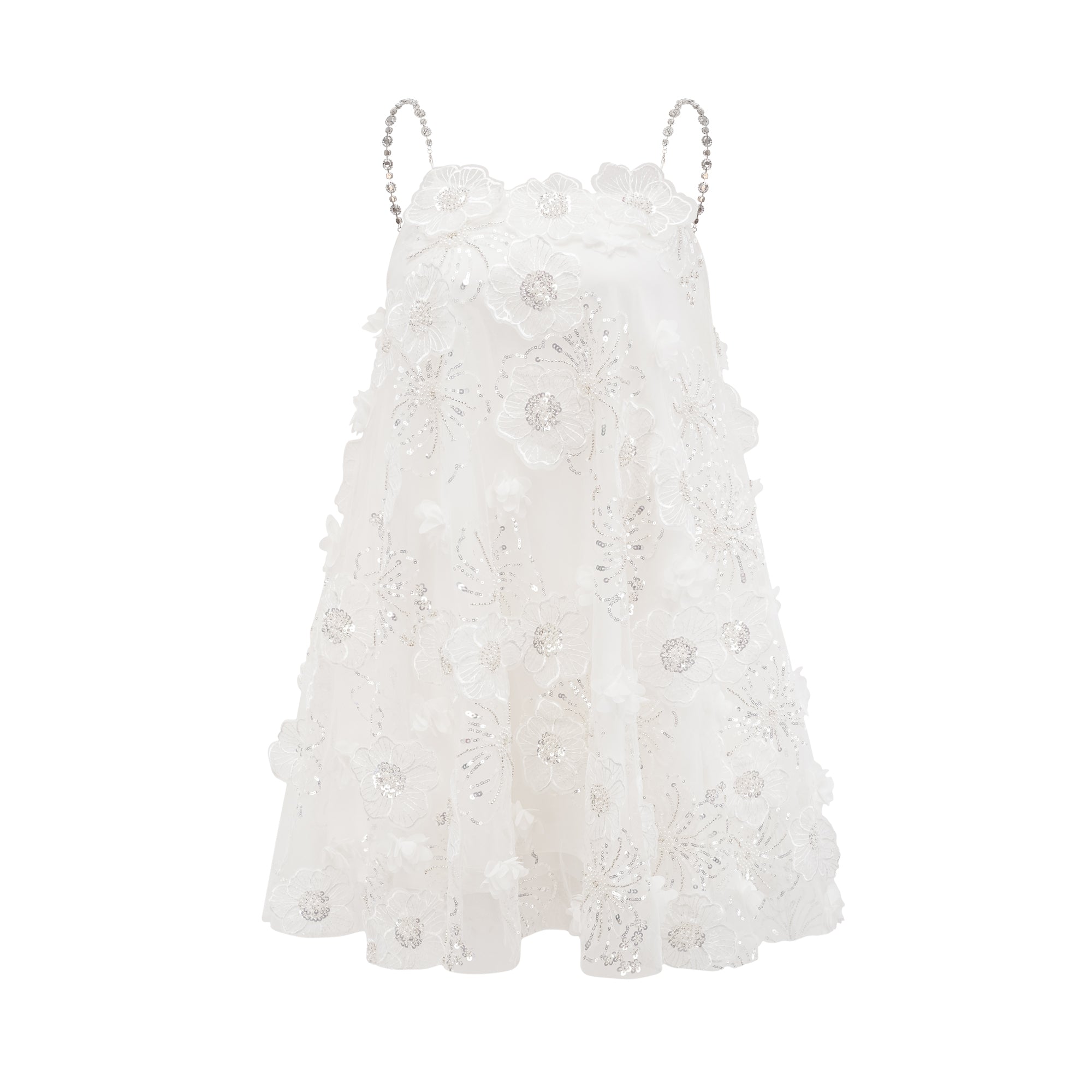 Suzette Crystal-Embellished Floral Mini Dress