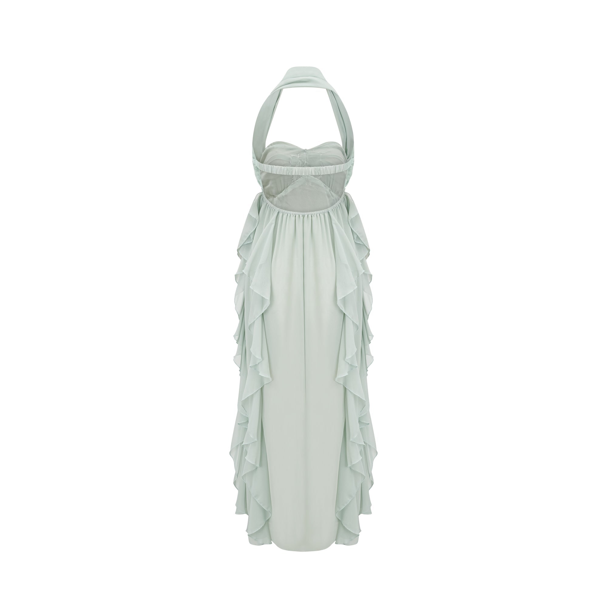 Salilah Embellished Ruffled Midi Dress