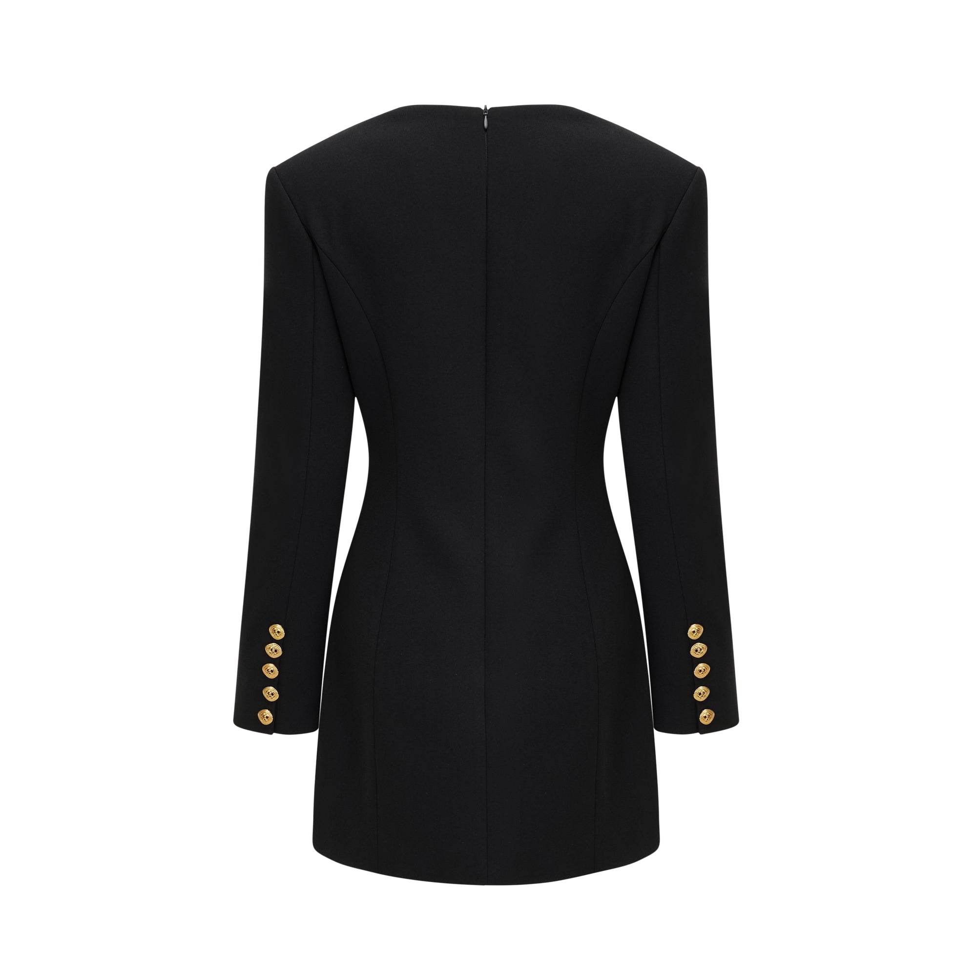 Celina Black Long-Sleeved Dress
