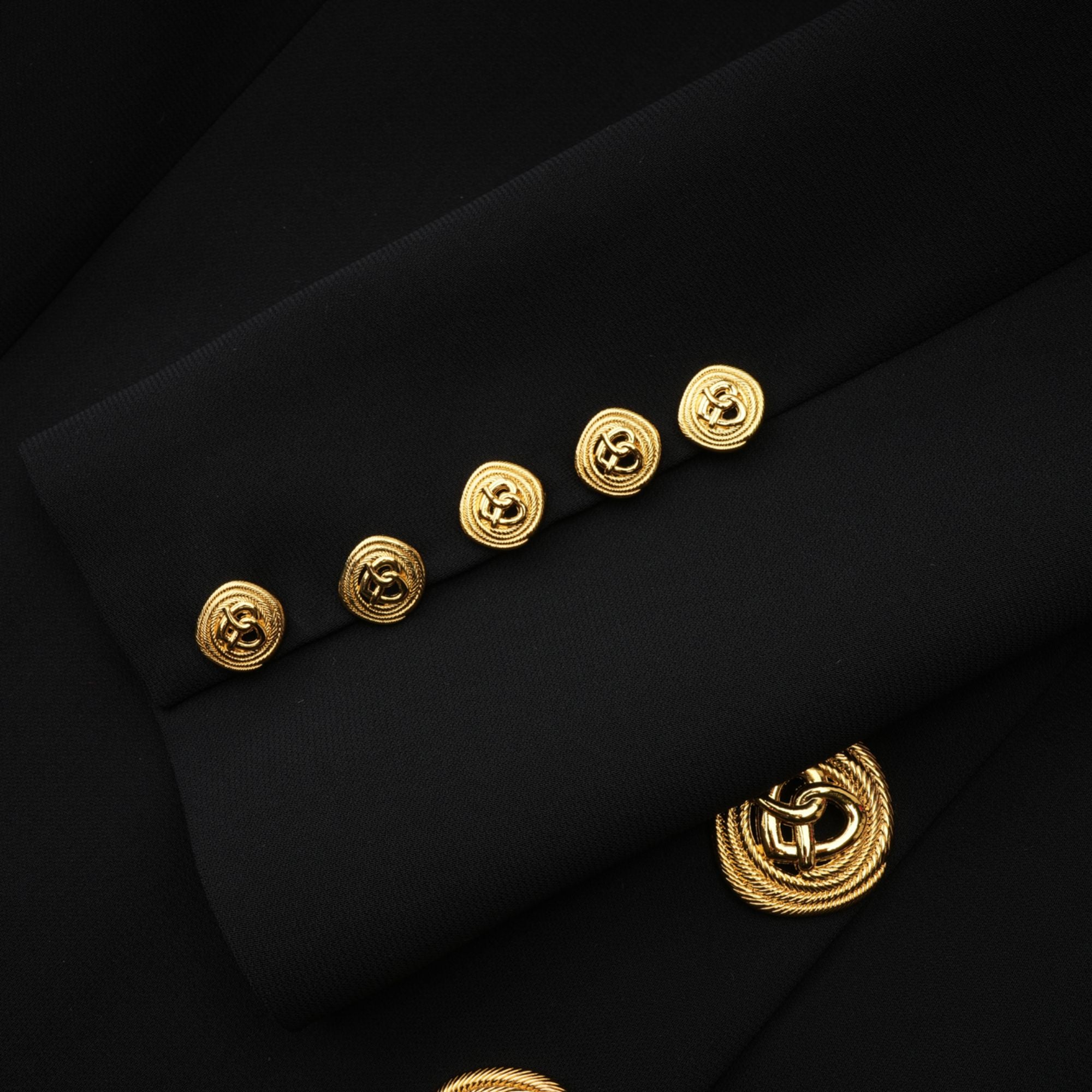 Celina Black Long-Sleeved Dress